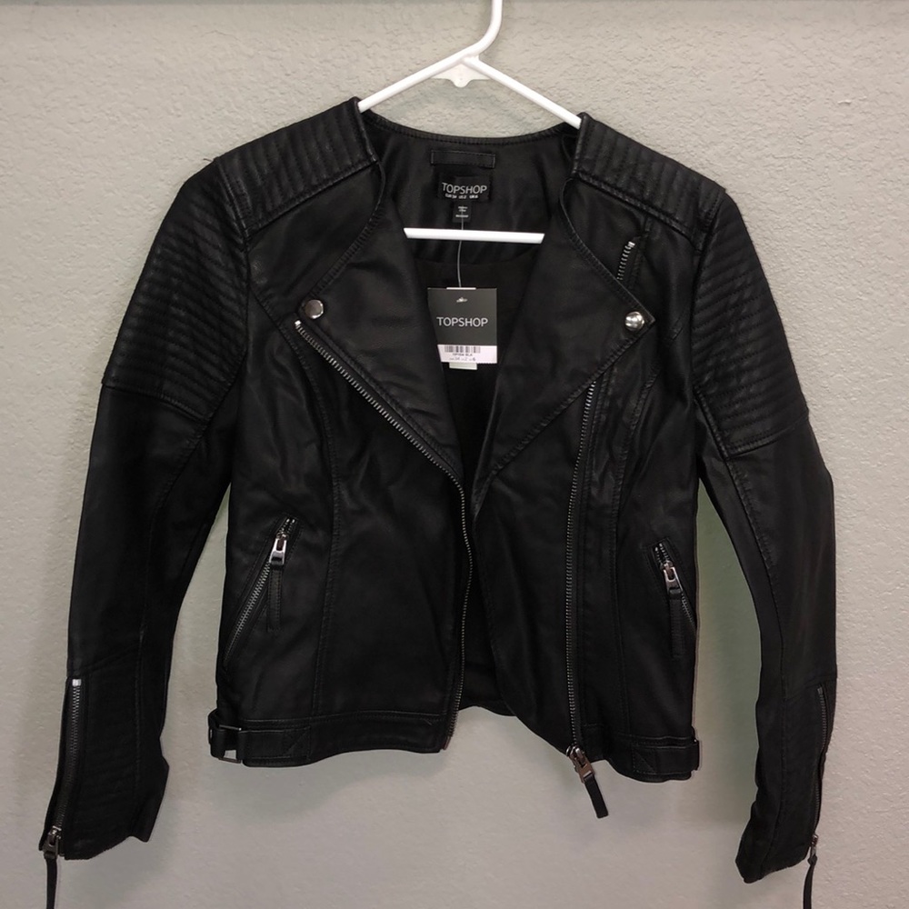 Topshop fax leather jacket